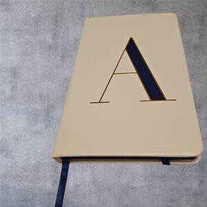 kate spade Beige Monogram Notebook with Navy Inset